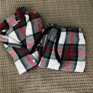 Victoria's Secret Plaid Pajama Top in Red, Green & Blue